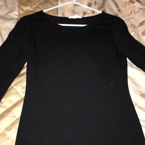 Bodycon quarter sleeve black dress
